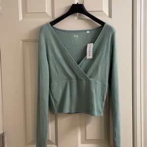 Pacsun Green Crop Long Sleeve